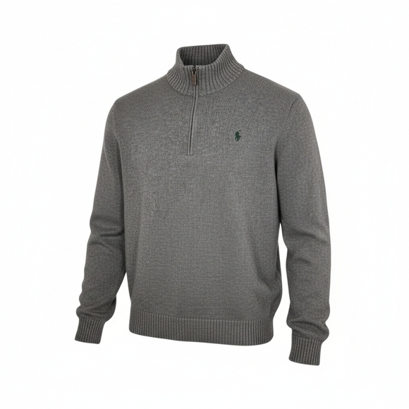 Polo Ralph Lauren Other - Polo Ralph Lauren Pullover Mens EL Estate Rib Quarter Zip Grey Sweater Pony